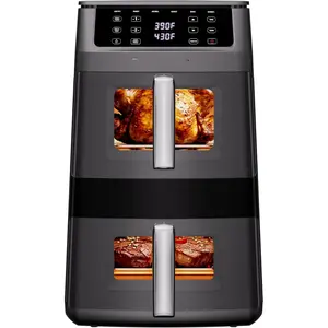 11Q Air Fryer Dual Large Baske Design (Deep op & Long Boom) for Whole Chicken & Ribs,430?F High-Hea Broil, 360? Rapid Circulaion, 6 in 1 Prese Funcion, Family Meals,  Free Nonsick