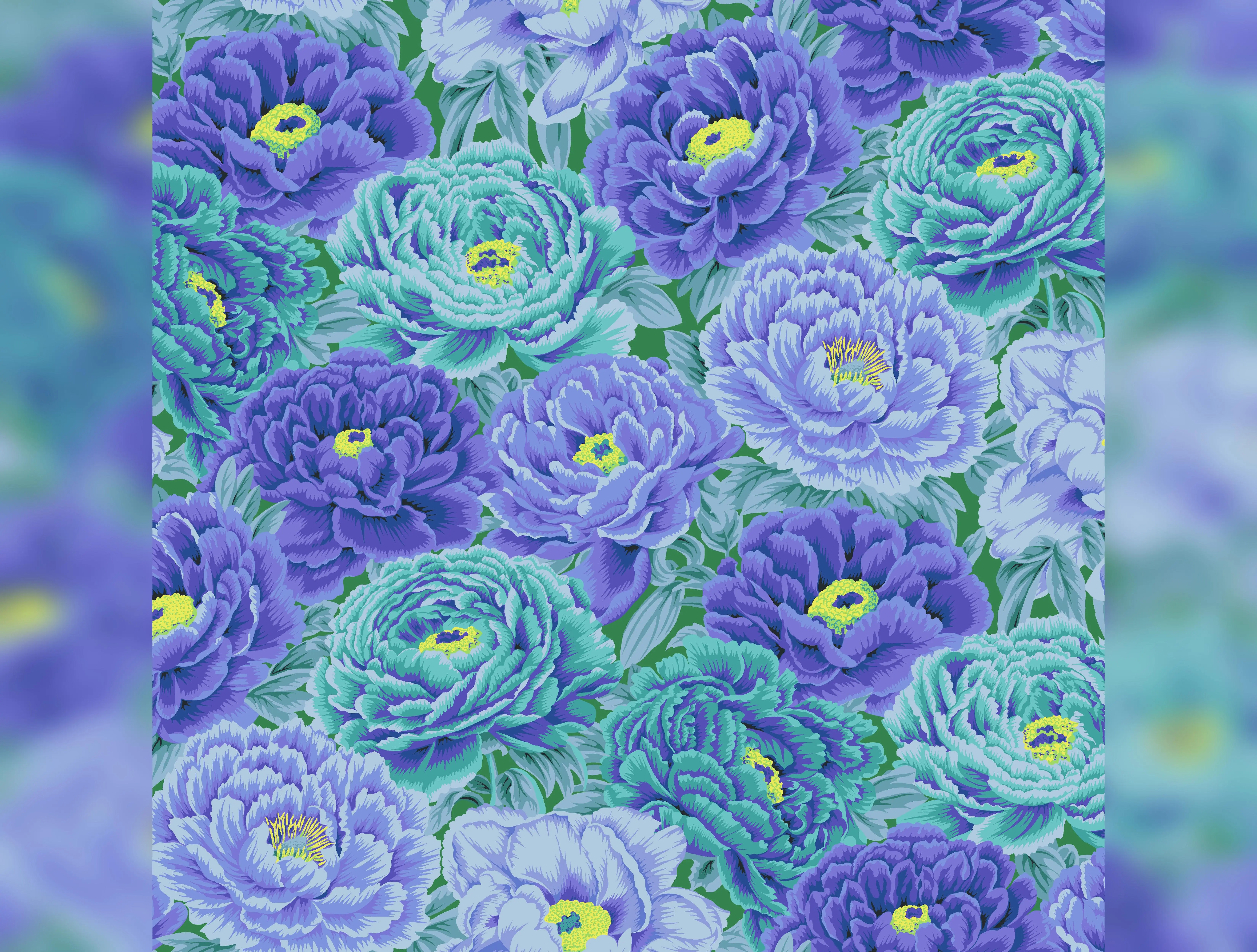 August 2025 | Tibetan Peony - Blue by Kaffe Fassett Collective for FreeSpirit | PWPJ136.BLUE