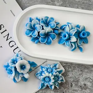 2-piece silicone mold set (8 molds) | Mold with lily, peony, daisy, and egg flower patterns for making candle bouquets, perfect for home decoration and holiday gifts.