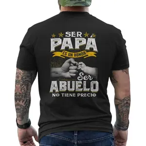 Ser Papa Es Un Honor Ser Abuelo No Tiene Precio Spanish Men's Novelty Graphic T Shirt funny tshirt Undershirts Tees Casual Streetwear Classic Plain Men's Women Cotton Moisture Wicking Short Sleeve Crew Neck