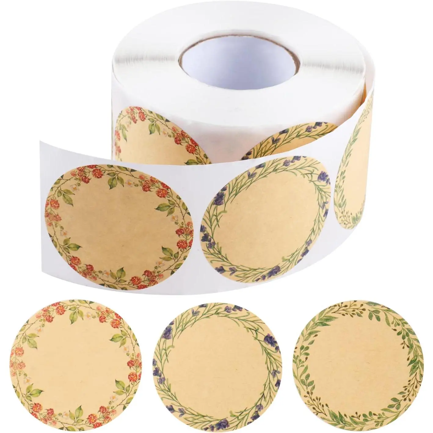 600 count 2" Label Stickers Canning Jar Labels  Tags Sticker  Labels for Jar Floral Stickers  Containers Lids  Bottle Stickers