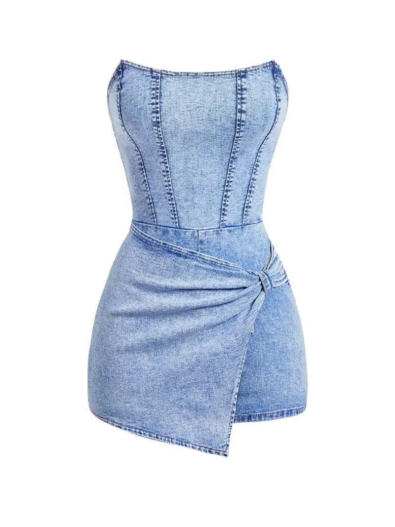 target denim dress halter - TikTok Shop