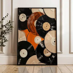 Vintage Vinyl Record Poster: Retro Music Wall Art, Retro Poster, Eclectic Wall Art, Vinyl Record Print, Retro Music Poster,Music Lover Gift,Colorful Wall Art,Boho Music Wall Art,Record Wall Décor,Gift Idea,Modern Retro Decor (NoFrame)