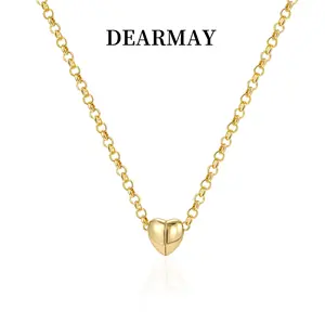 Dearmay Dainty Gold Heart Necklace for Women Trendy Cute Heart Pendant Choker Necklaces Gold Love Heart Chain Necklace for Women Dainty Gold Jewelry Gifts for Women Greenish Spring