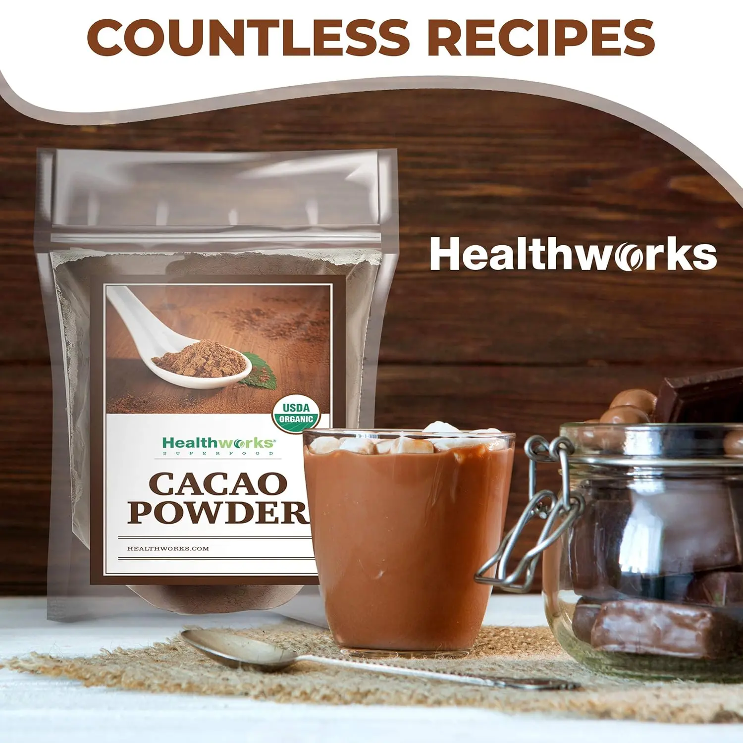 Healthworks Superfoods Organic Cacao Powder - 32 Oz 2 Lbs - Cocoa ...