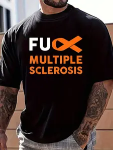 100% Cotton Support Survivor Gift - Fight MS Multiple Sclerosis Awareness T-Shirt Women's Men's Graphic Tee Crew Neck summer vacation Tops