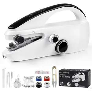 Sewing Machine, Dual Speed Hand Held Sewing Machine, Sewing Mini Machine for Beginners, Adults, DIY, Home, Travel - White