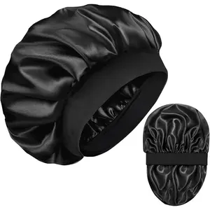 Silk Bonnet for Men Hair Bonnet for Sleeping Double Layer Satin Bonnets for Black Women Curly Hair Braids