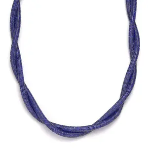 Shop LC Blue  Crystal Twisted Rope Necklace in Silvertone 20-22 Inches