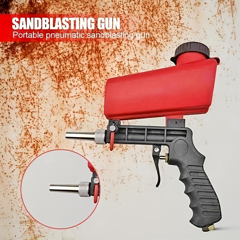 1/4” Air Sandblasting Gun Portable Handheld Sandblaster 90psi Sandblasting Gun Pneumatic Sandblaster Spray Gun Blasting Machine