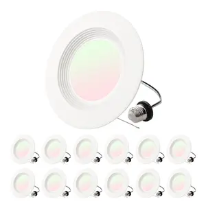 VEVOR 12 Pack LED Recessed Lighting 5/6 Inch Retrofit Can Lights 1050 LM 13W 120V Selectable 5CCT 2700K/3000K/3500K/4000K/5000K 10% to 100% Dimmable Compatible with E26 Base and TP24 Connector High Brightness Low Energy