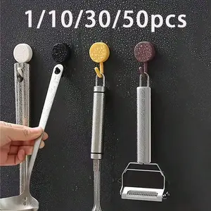 Kitchen Door No-Drill Hook, Wall-Mounted Utensil Holder, Adhesive Cute Creative Hooks, Easy Install, Suitable for Bedroom, Living Room, Balcony