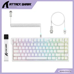 ATTACK SHARK 0.005mm RT Accuracy R82HE Rapid Trigger Wired Mechanical Gaming Keyboard, Hot Swappable, RGB Backlit PBT Keycaps, TKL NKRO with 8K Polling, 256K Scan Rate, Hall Effect Magnetic Switch for PC Mac