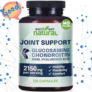 Why Not Natural Joint Support Glucosamine Chondroitin Supplement - 2150mg with MSM & Hyaluronic Acid, No Filler, 120 Capsules, for Joint Mobility, Flexibility & Daily Comfort