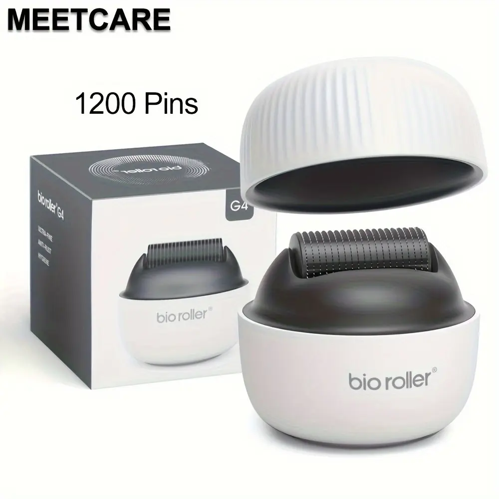 oloey Bio Roller G4 Derma Stamp, 1200-Pin 0.25mm Micro Hypoallergenic Stainless Steel Reusable Tool, Face Beauty Skincare Tool