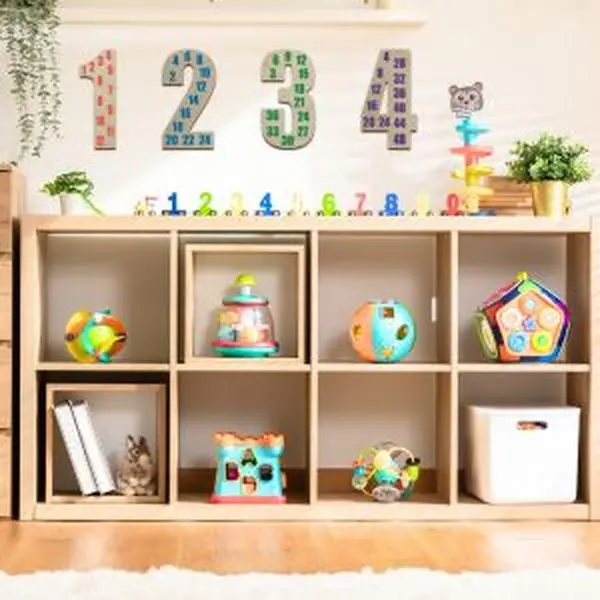 GENNŪR Wooden Skip Counting Wall Hanging Numbers 1 - 4 Wooden Bedroom Modern