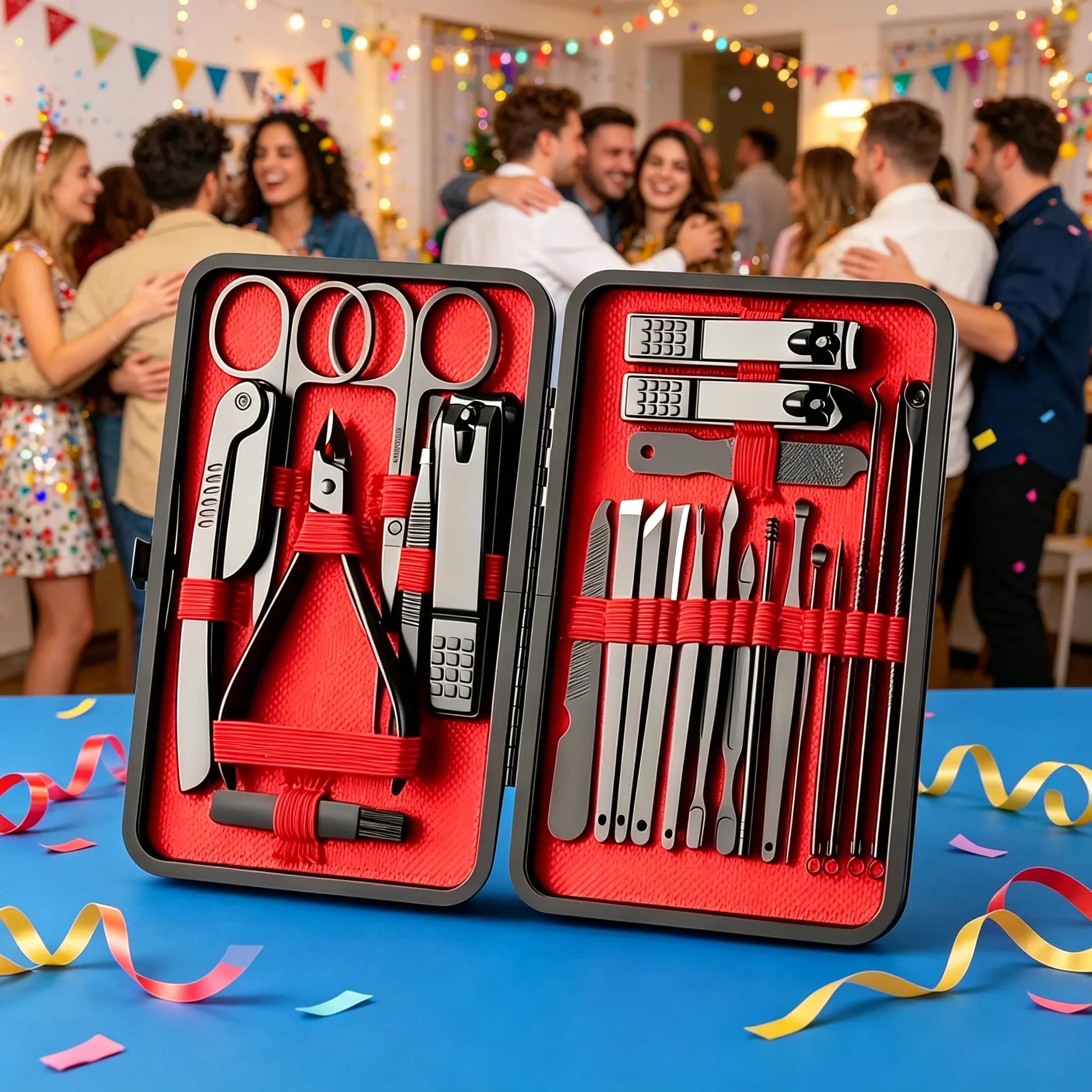 24-Piece Manicure & Pedicure Set—an excellent choice whether for a salon party or for quick touch-ups at social gatherings. It covers all your grooming needs for fingernails, toenails, eyebrows, ears, and face, making it suitable for both men and women