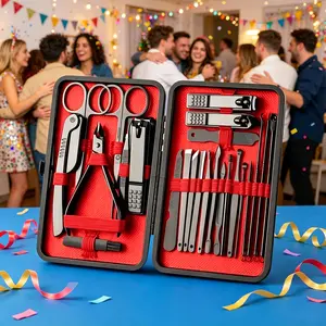 24-Piece Manicure & Pedicure Set—an excellent choice whether for a salon party or for quick touch-ups at social gatherings. It covers all your grooming needs for fingernails, toenails, eyebrows, ears, and face, making it suitable for both men and women