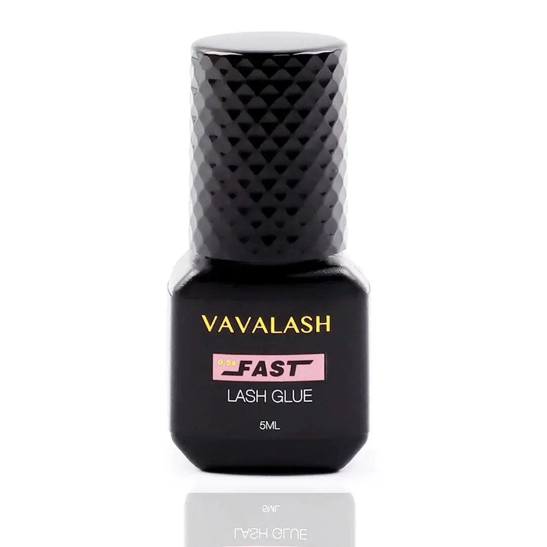 Vavalash "FAST" 5ml Cosmetic Eyelash Extension Adhesive - 0.5s Drying Time, Anti-Clumping Setting Formula, for Classic & Vol. Eyelashes Extensions, Seamless Application, Single Bottle, Ideal for Intermediate Technicians