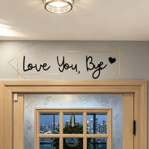 Love You Bye Wood Sign Home Decor,Above Door Topper Decoration,Boho Decor for Window Wall Express Love and Warm for Your Family Lovers,Wall Art Gift Hallway Entryway Door Decorations for House Office