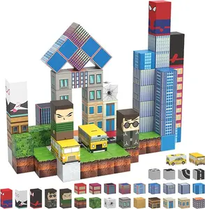 100PCS Magnetic Blocks Set - 0.8inch Magnetic Building Blocks for Kids Age 3+, Sensory Stacking Toys for Boys & Girls, Spider Toys Magnet Cube Creative Educational Gift