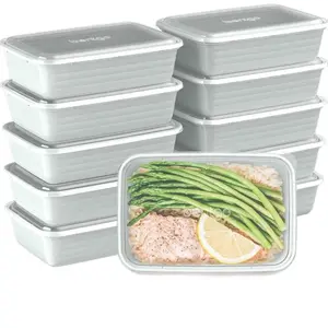 Bentgo Prep 1-Compartment Containers - 20-Piece Meal Prep Kit: 10 Trays & 10 Lids - Lightweight, Durable, & Reusable BPA-Free To-Go Food Containers; Microwave/Freezer/Dishwasher Safe (Mint) Cookware Sturdy Lunch Boxes Tableware
