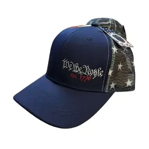 We The People 1776 Trucker Hat Adjustable Snap Fit Breathable Mesh Back American Spirit Accessory One Size Fits Most Mid-profile Crown Pre-curved Brim