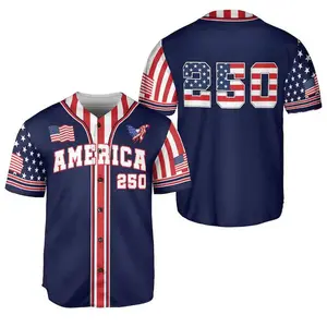 Patriotic Baseball Jersey, USA 250th Independence Day Shirt, Unisex Independence Day 4th of July Outfit