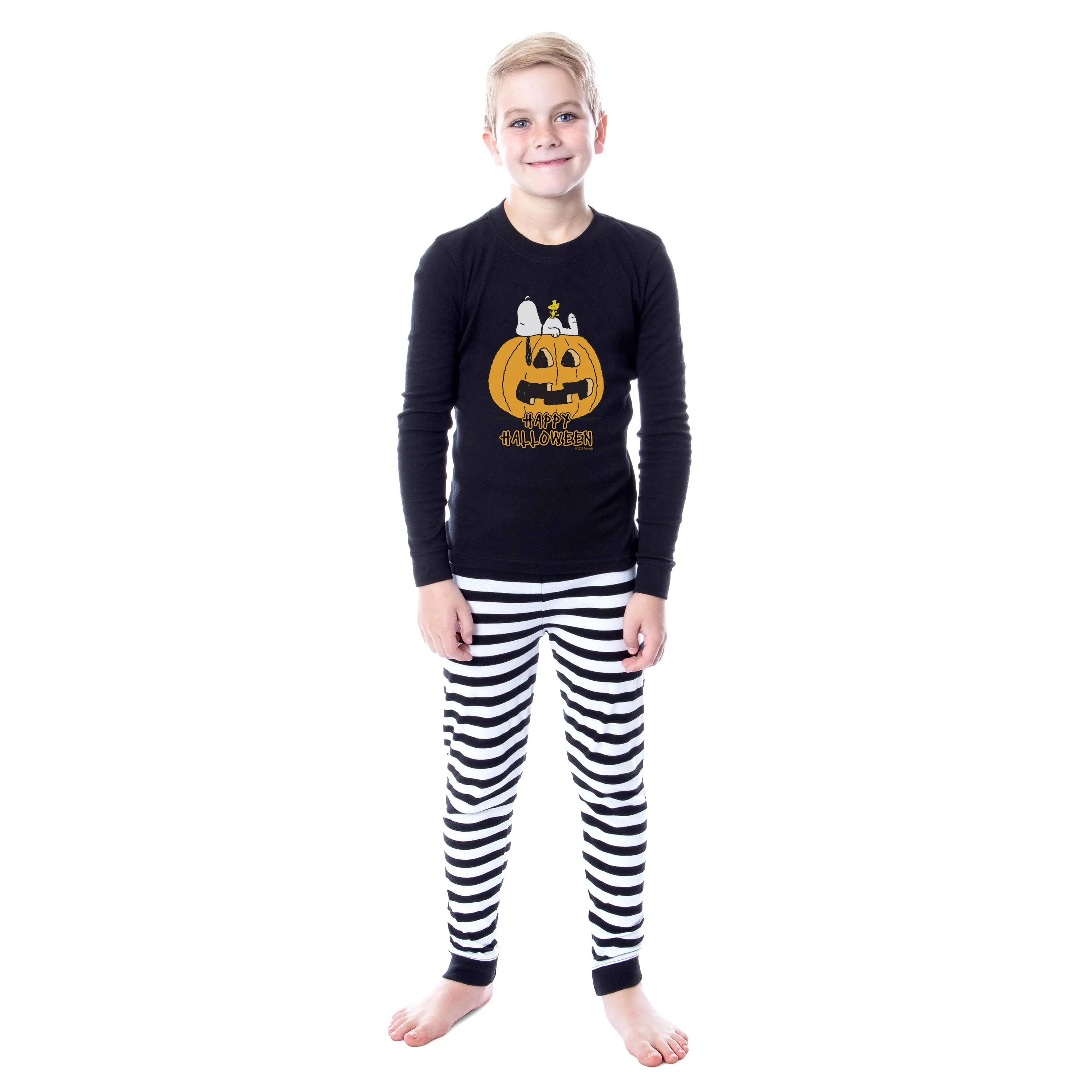 Peanuts Unisex Boys' Happy Halloween Snoopy Sleep Pajama Set For Kids