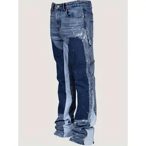 Men's Slim-fit Matching Denim Flared Leg Pants