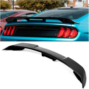 Trunk Spoiler Compatible with 2015-2023 Ford Mustang 2 Door Coupe Rear Spoiler Wing Trunk Spoiler Lid Wing Painted ABS Plastic Gloss Black-TK