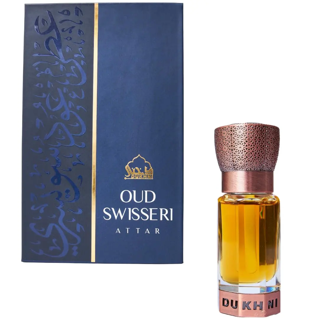 Dukhni Oud Swisseri Attar Oud for a Contemporary Consumer | Perfect for Ramadan & Eid gifts | Authentic Arabic Fragrance Oil | 100% Pure, Alcohol-Free, Halal | 1 bottle x 6ml | Arabian Perfume Oil