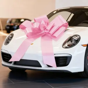 30 Inch Giant Pink Car Bow: Extra Large Pull Bow for New Car Gift, Graduation, Birthday Surprise, Big Pink Bow Accessories for Vehicle Decor