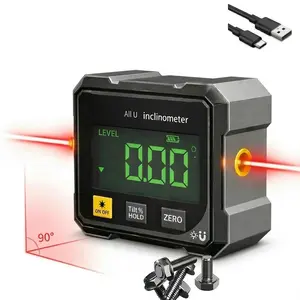 3-in-1 Magnetic Digital Laser Level & Angle Finder, Easy-to-Use 360° Alignment Tool for Newbies and Solo Dwellers, Essential Gadget for DIY Lovers and Professional Contractors