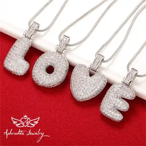 【Fashion casual】 Micro-inlaid zircon 26 English letter necklace (Snake chain)female Auspicious AnniversaryBirthday Daily