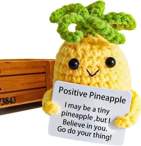 Funny Gifts, Emotional Support Pineapple, Handmade Crochet Pineapple Knitted Doll Gifts for Women, Boys, Girls.