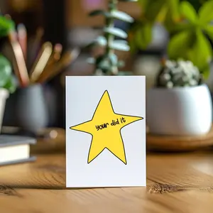 Your Did It Card | Funny Congrats Card | New Grad | Encouragement Card | Funny Star Meme | 2026 Graduation Card | Class of 2026 | Gift Card with Envelope