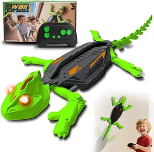 【Funny Gag Gift】Wall Climbing Gecko Remote Control Toy Realistic Lizard Wall Climber Perfect Birthday Gift for Boys Games with Green and Black Design Spider Rechargeable