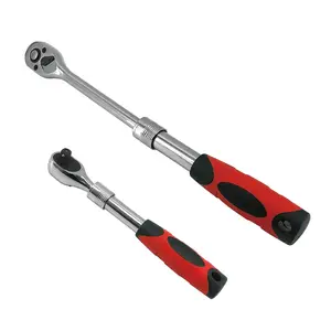 1/2 Inch Drive Extendable Ratchet Wrench, 72 Teeth Reversible Ratchet Wrench with Soft Grip Handle, Professional Hand Tool for Home & Office