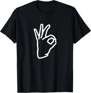 BoredKoalas Meme Ok Hand Sign Retro T-Shirt, Unisex-Adults & Kids, Black, Small Pure Cotton Graphic Tees Menswear Top
