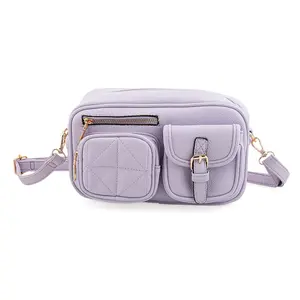 La Marey Light Purple Faux Leather Crossbody Bag
