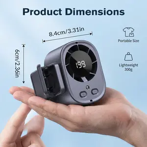 【Father's Day Gift】Handheld Portable Fan - Modern Bladeless Multi-Speed Button-Operated Mini Fan with Digital Display, Adjustable Kickstand, Quiet Household Use, Wearable for On-the-Go Needs, Handheld Portable Fans, Multi-Speed Portable Fans