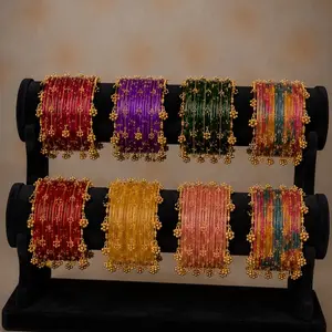 Raindrop Glass Bangles, kasmiri bangles Traditional Indian Churi Jewelry for Women