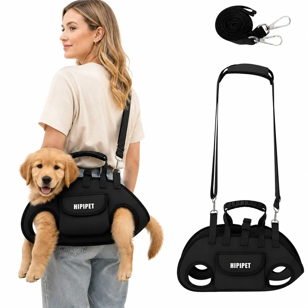 MAGICORANGE Dog Lift Harness, Full Body Support Sling with Adjustable Handle for Senior Injured Disabled Dogs, Hands-Free Shoulder Pet Carrier