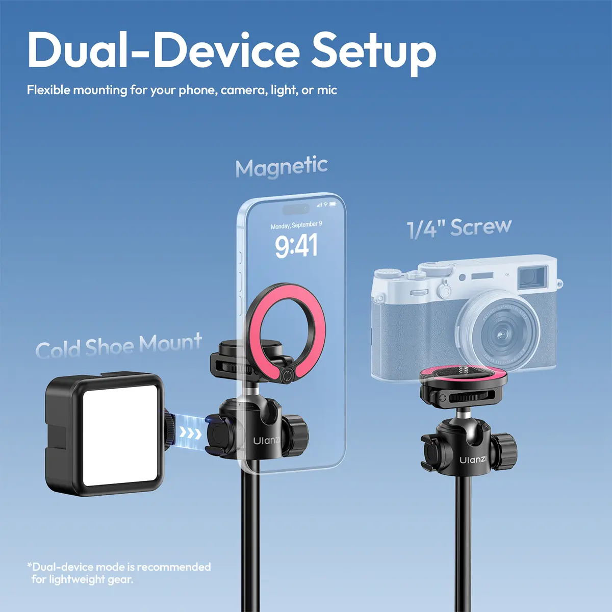 ULANZI MT-44 M 2-in-1 Magnetic & 1/4" Selfie Stick Tripod summerwins