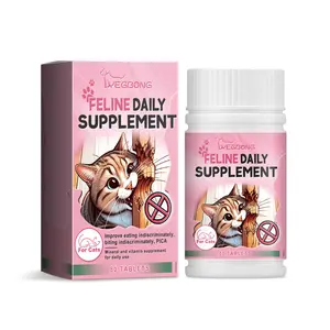Feline Daily Supplement - 80 Tablets for Cats with Trace Elements Vitamin & Meat Products for Improved Immunity Vitality