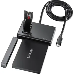 M.2 NVMe SSD Adapter, Type-C 10Gbps to M.2 and SATA Hard Drive Reader External M2 PCIe NVMe SSD Enclosure Compatible with (M Key&M+B Key) Any Sizes and 2.5"/3.5" SATA with 12V/2A Adapter