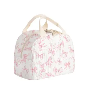 Butterfly Pattern Insulated Durable Lunch Bag, Reusable Non-Food Contact Lunch Box with Zipper, Portable Bag for Travel Office School Commuting