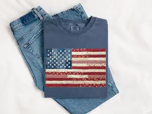Comfort Colors 4th of July Shirt, Retro American Flag Shirt, Patchwork USA Shirt, Patriotic Shirt, Fourth of July Shirt, USA Flag Tee