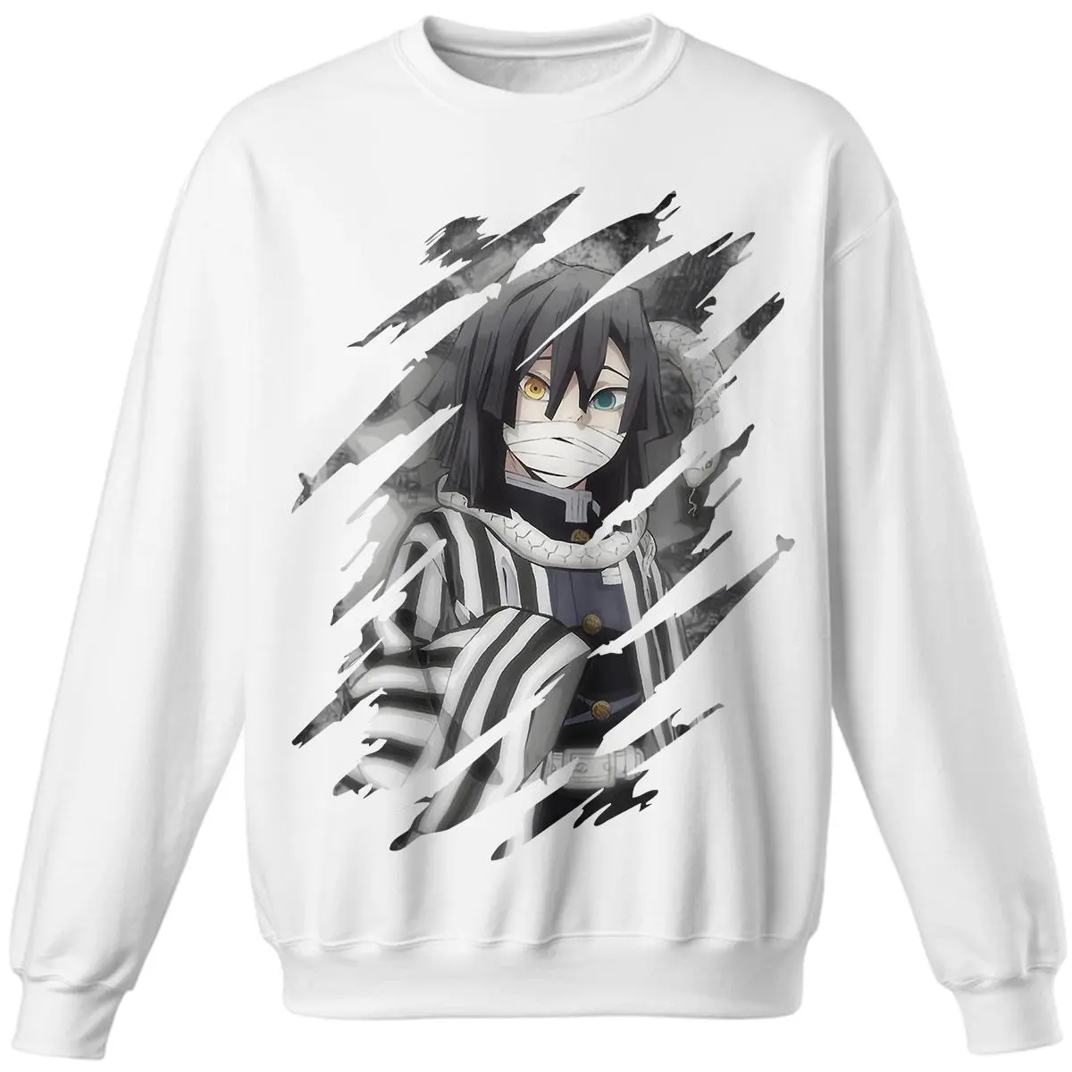 Iguro Obanai Serpent Hashira Essential, Sweatshirt, Fall T-Shirt, Cute Anime Tee,Cute Chibi Shirt, Anime Fans Tee, Anime Character Tee Gift For Her Him 25920 Apparel Womenswear